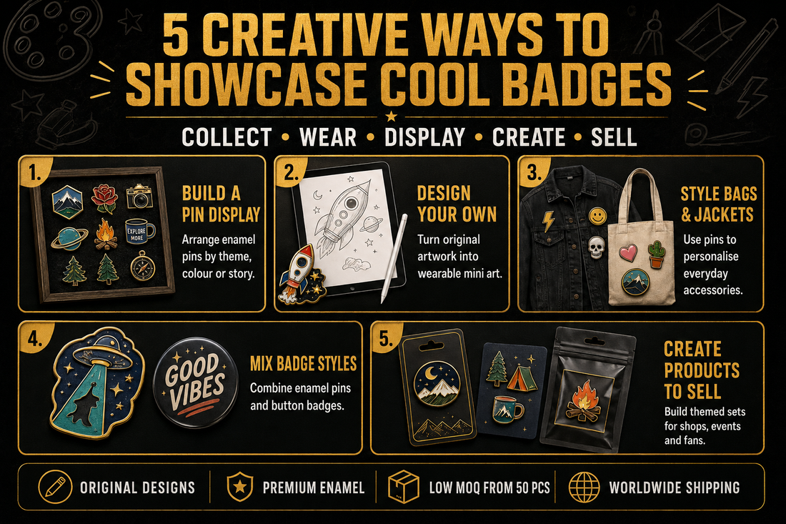 Five creative ways to showcase cool badges through collecting, wearing, displaying, designing and selling