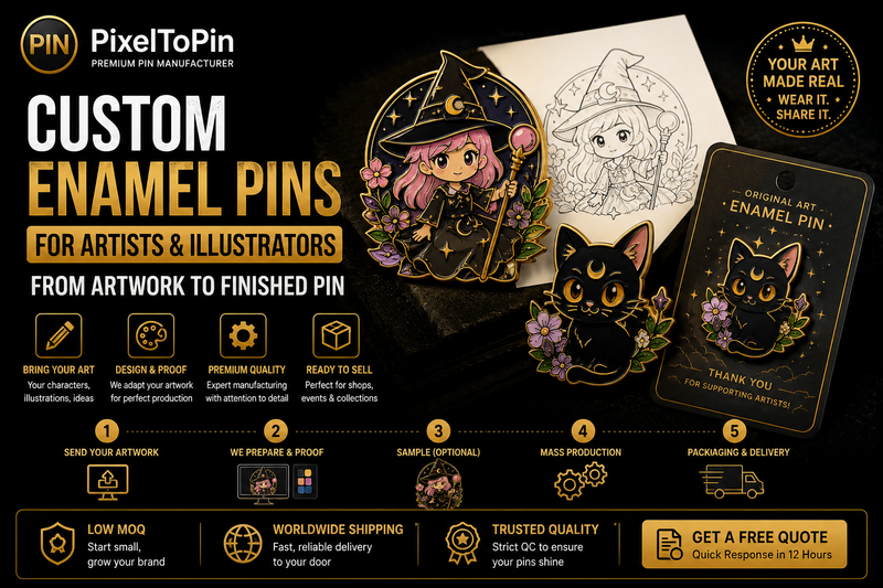 Custom Enamel Pins for Artists & Illustrators: From Artwork to Finished Pin (2026 Guide)