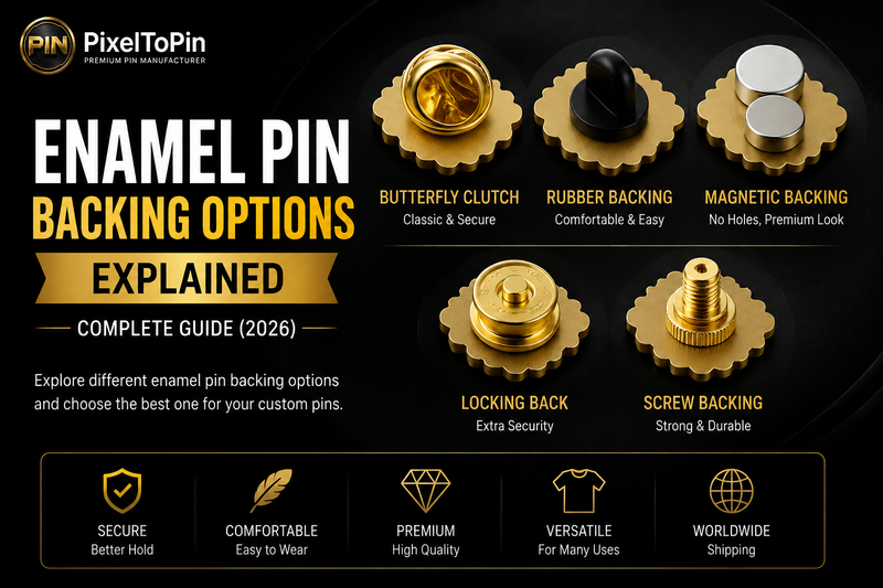 Enamel Pin Backing Options Explained (2026 Guide)
