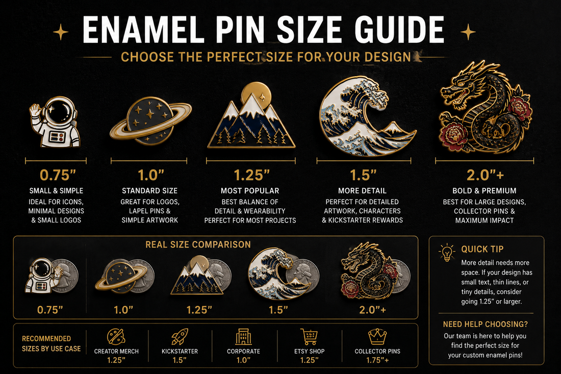 What Size Should Enamel Pins Be? (2026 Design & Manufacturing Guide for Creators & Brands)