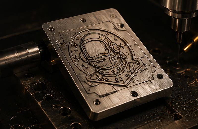 Once the artwork is approved, we create a precision metal mold using advanced engraving technology. This mold forms the base shape and raised or recessed details of your custom enamel pins, coins, medals, or keychains.