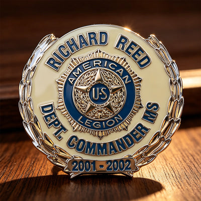 Custom challenge coin American Legion department commander 2001-2002 emblem design